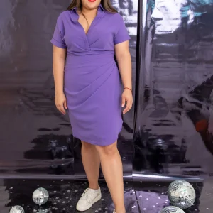 Vestido corto cuello mao