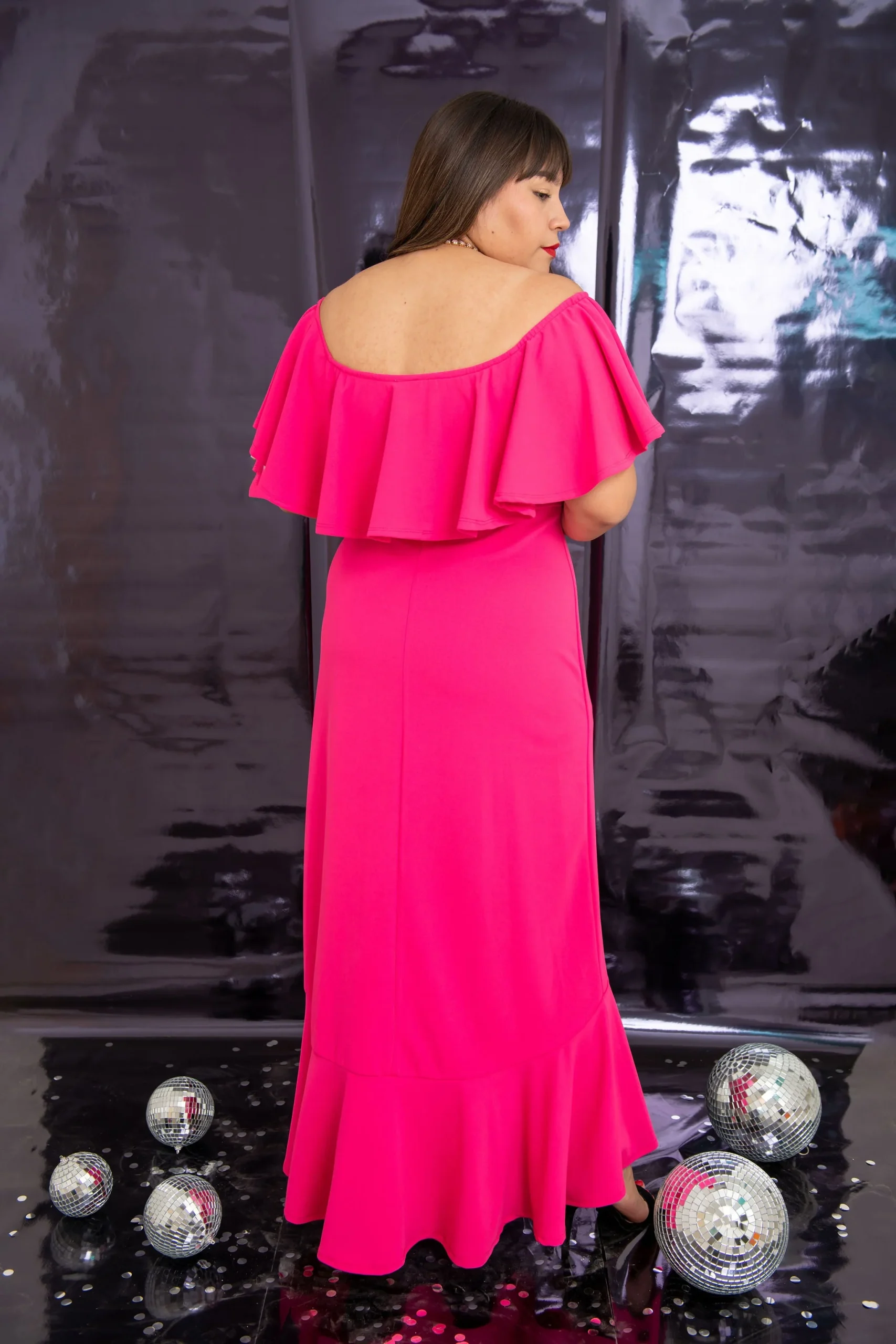 Vestido asimétrico con olan - Imagen 5