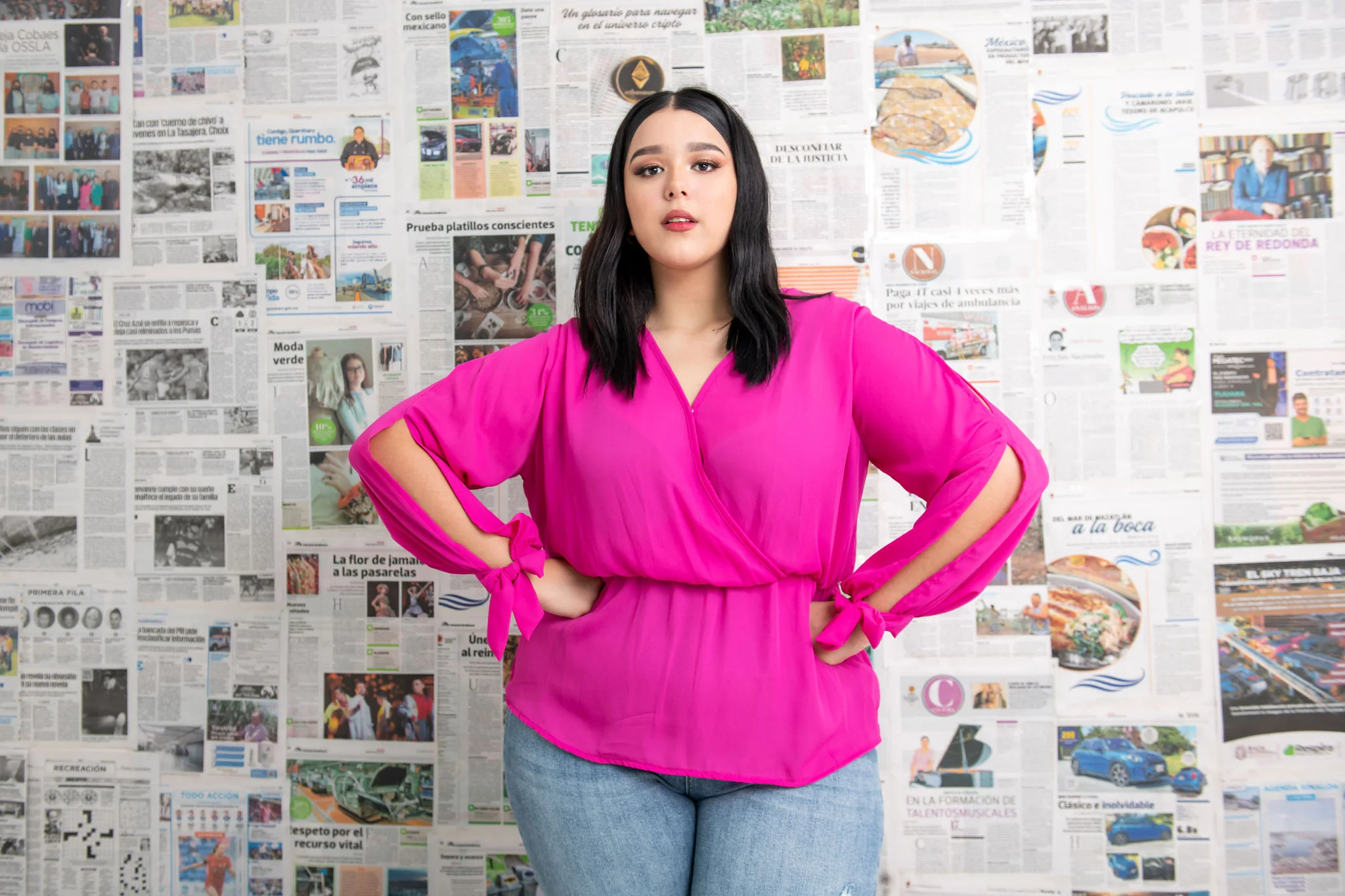 Blusa manga larga con abertura - Imagen 3