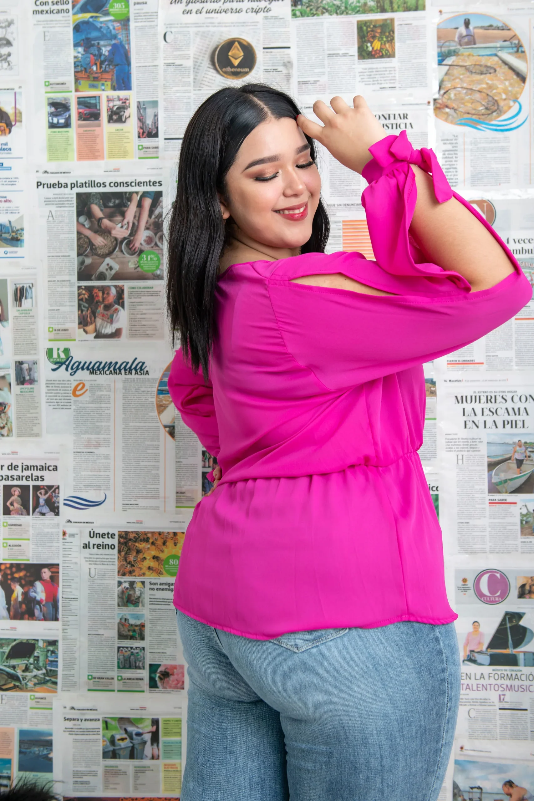 Blusa manga larga con abertura - Imagen 7