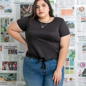 Blusa casual con nudo