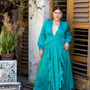 Maxi vestido de fiesta satin