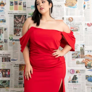 Maxi vestido de fiesta con abertura