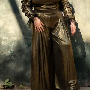 Blusa fiesta brillosa off the shoulders