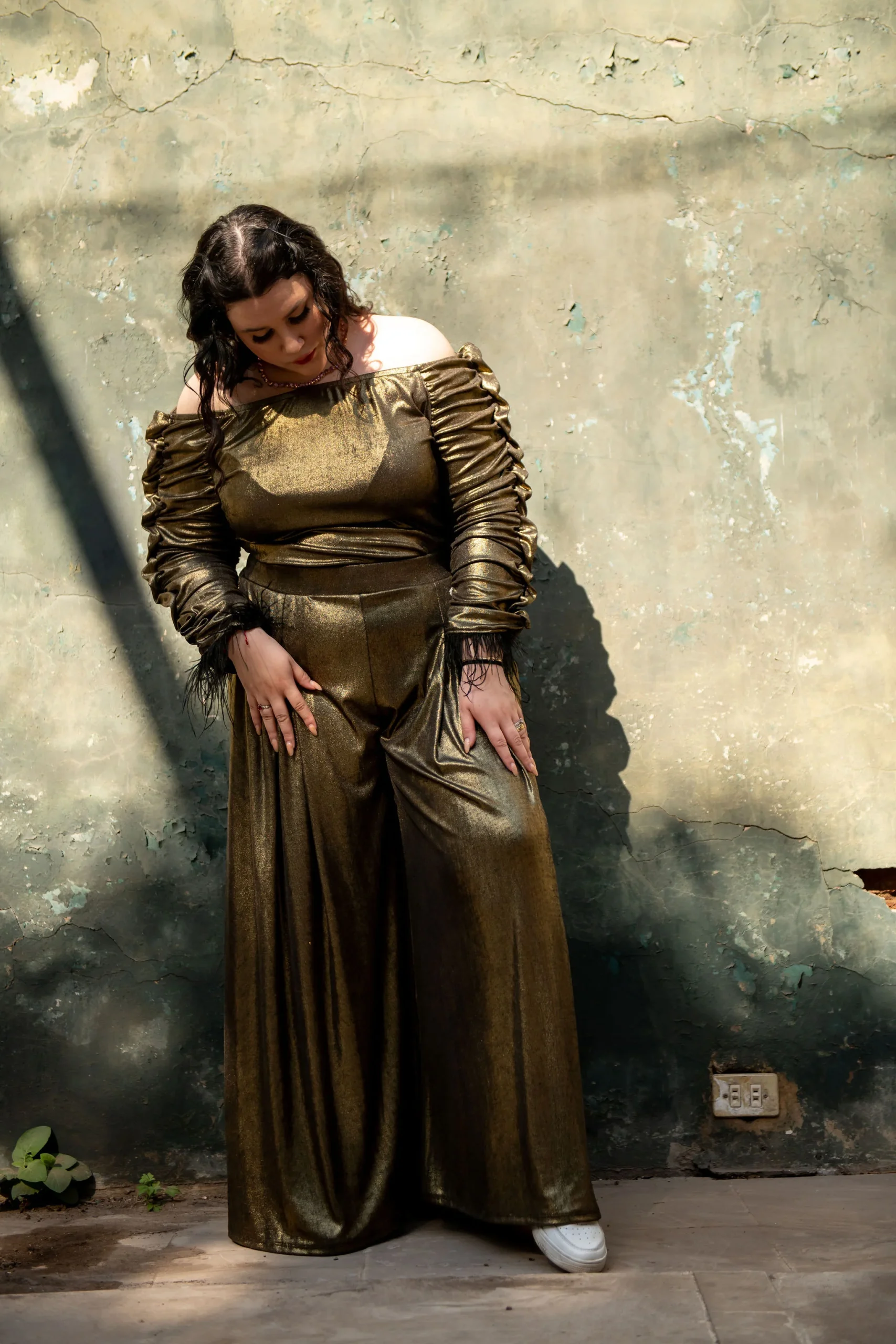 Blusa fiesta brillosa off the shoulders - Imagen 7