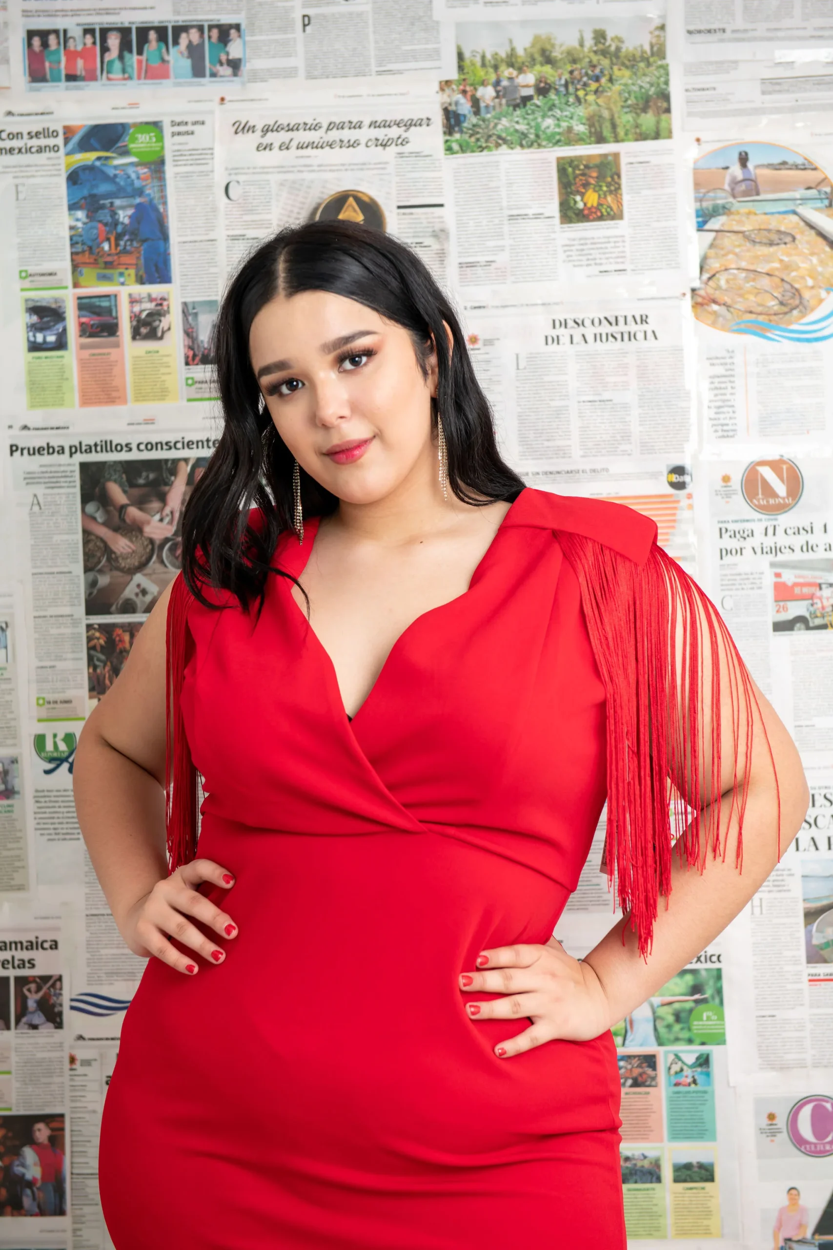 Maxi vestido de fiesta con barbas - Imagen 6