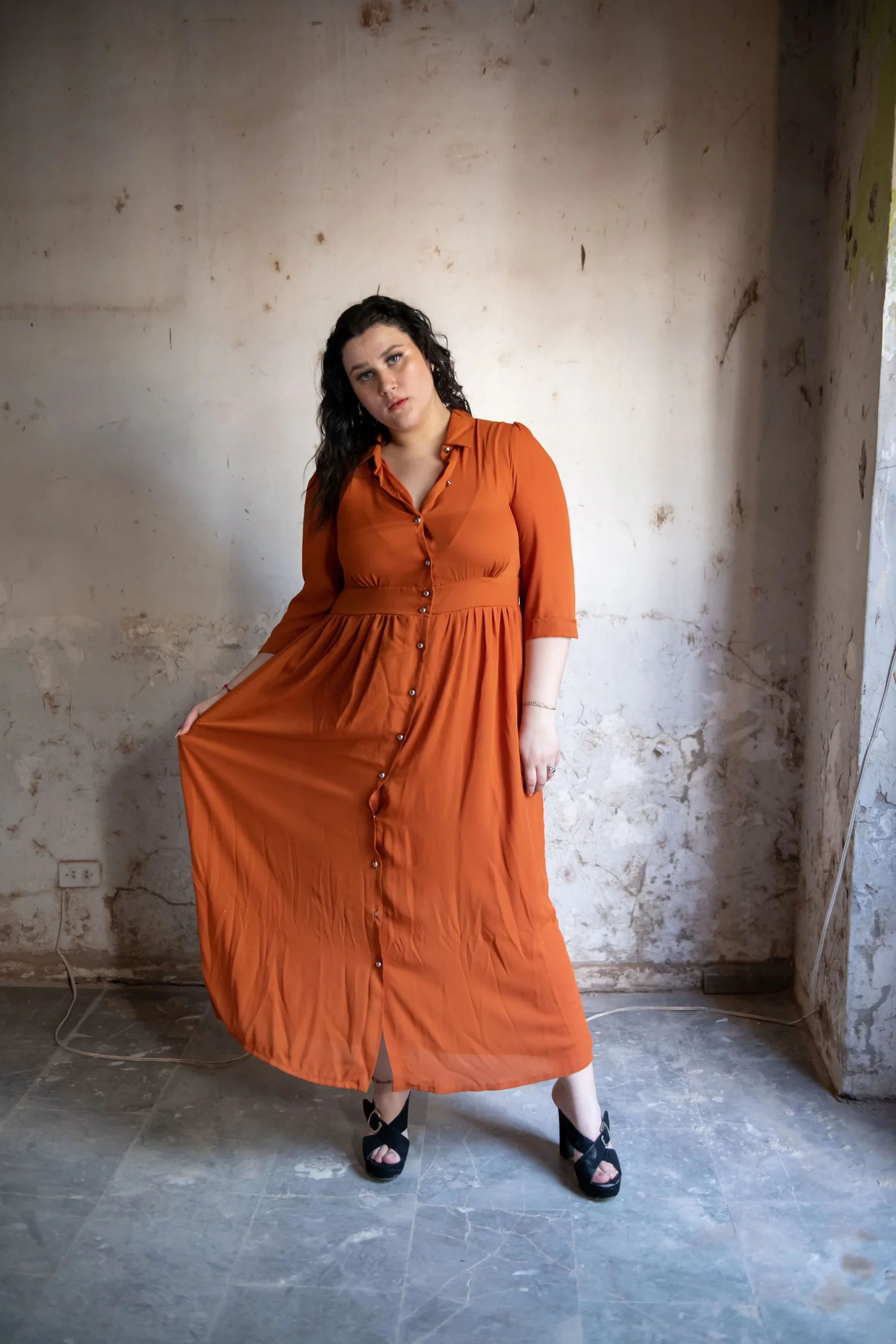 Vestido camisero largo - Imagen 3