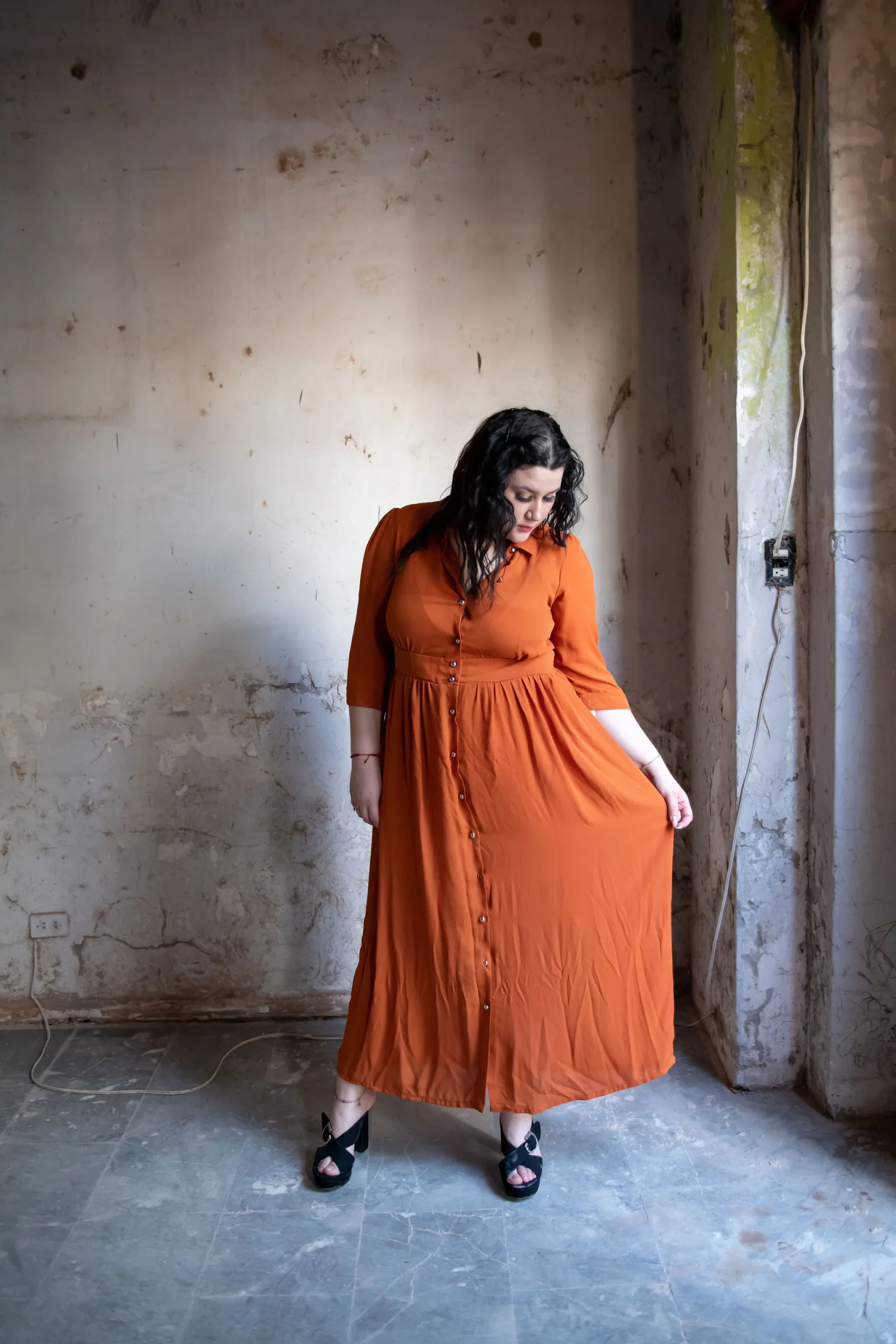 Vestido camisero largo - Imagen 4