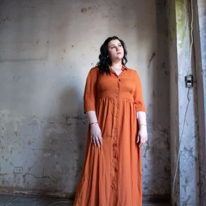 Vestido camisero largo