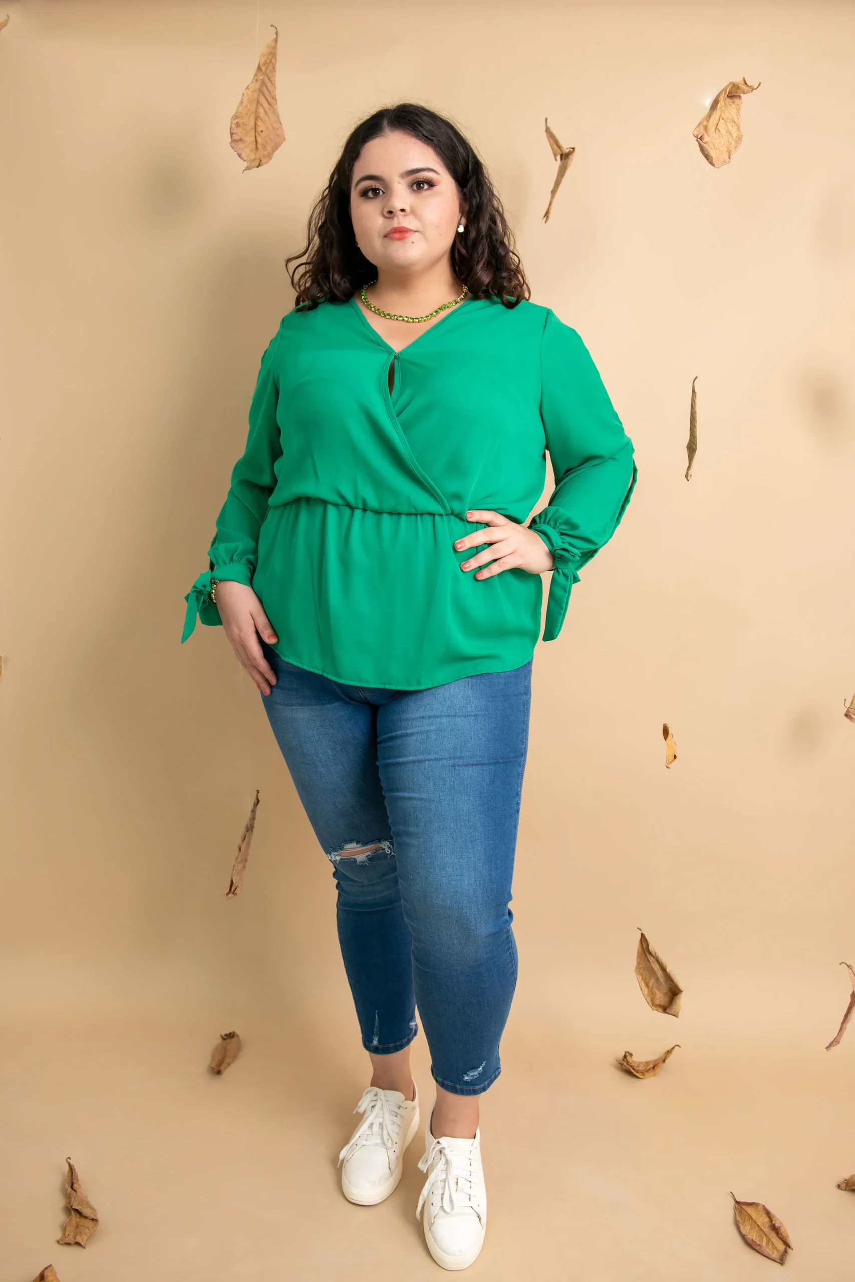 Blusa manga larga con abertura - Imagen 9