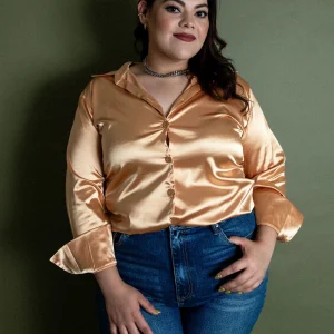 Blusa Camisera en Satin