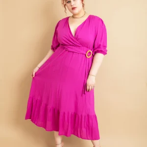 Vestido midi con cinto