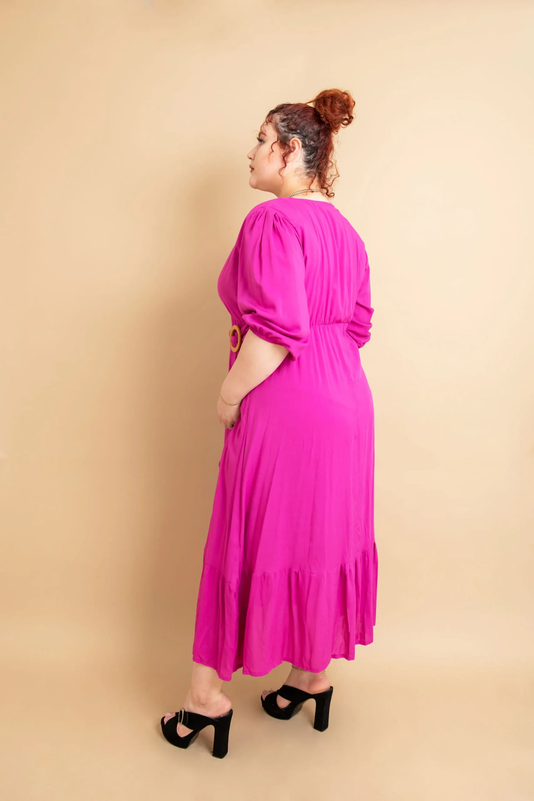 Vestido midi con cinto - Imagen 5