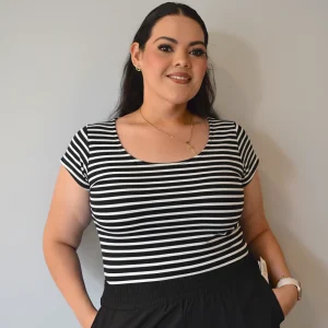 Blusa manga corta Lineas