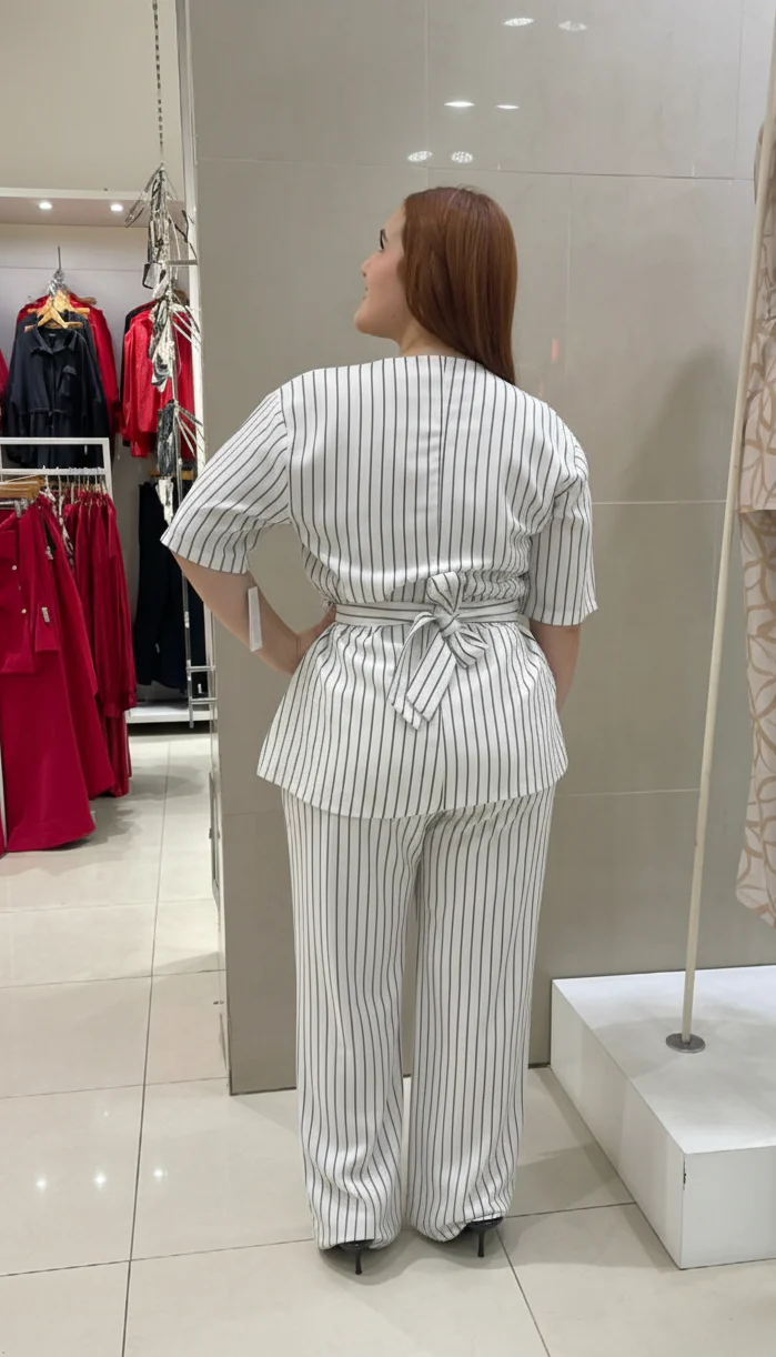 Set Blusa Y Pantalon Estampado Lineas - Imagen 3