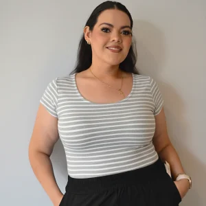 Blusa manga corta Lineas