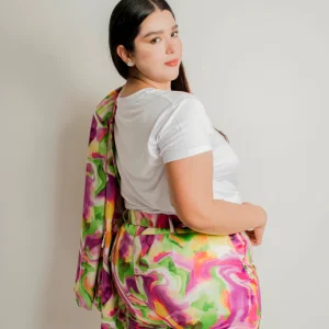 short con cinto estampado