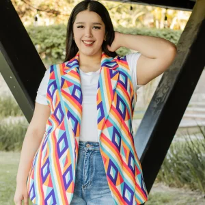 Chaleco vestir estampado