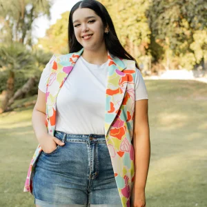 Chaleco vestir estampado