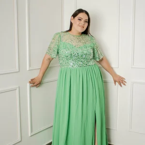 Maxi vestido de fiesta con aplicación