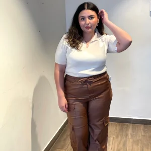 Pantalón Cargo De Piel