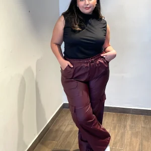 Pantalón Cargo De Piel