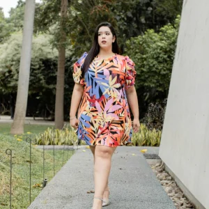 vestido estampado corto