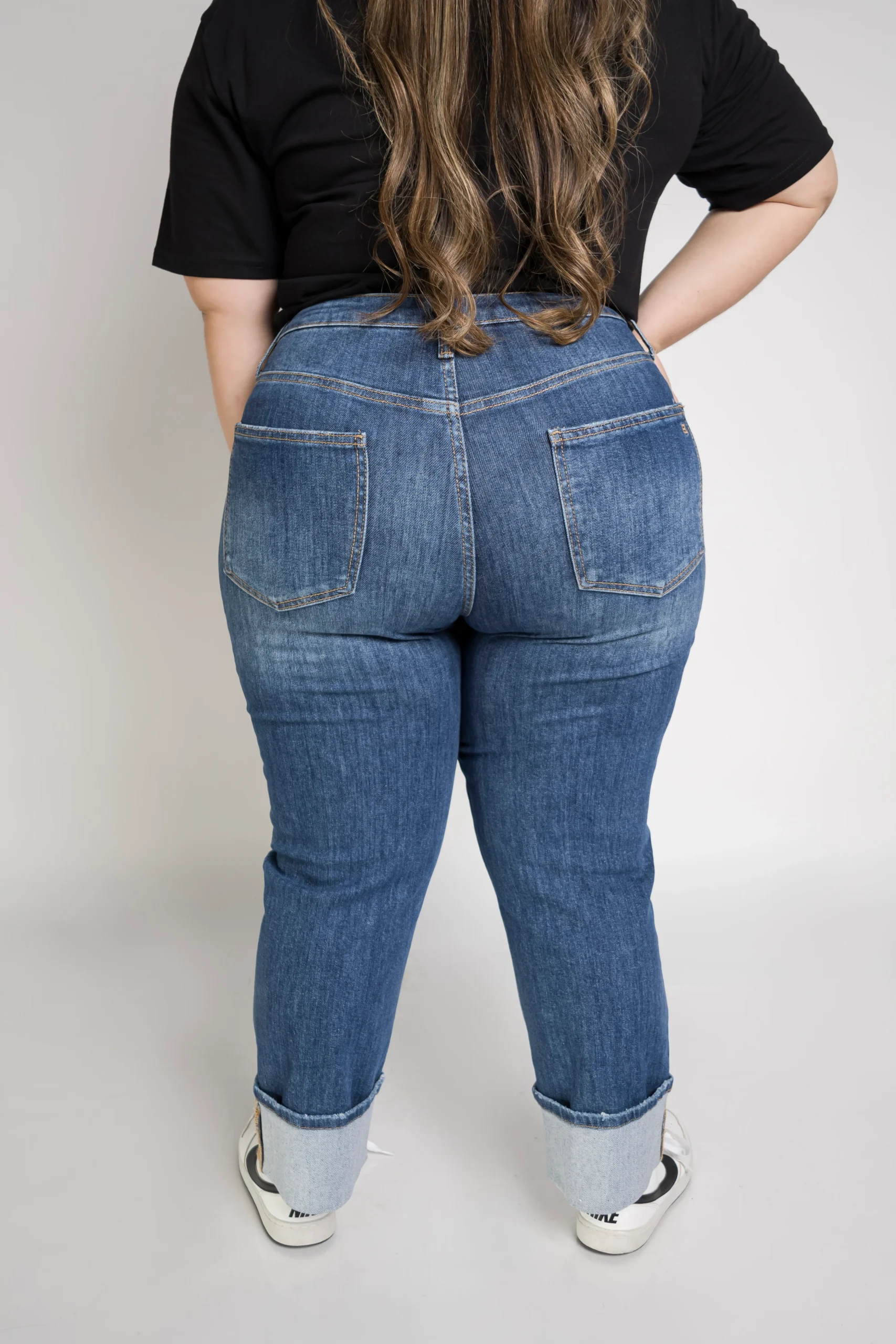 Jean Stretch Cintura Alta con Dobladillo - Imagen 4