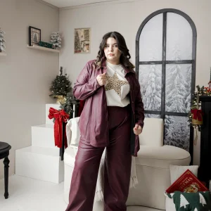 Camisera de piel Larga