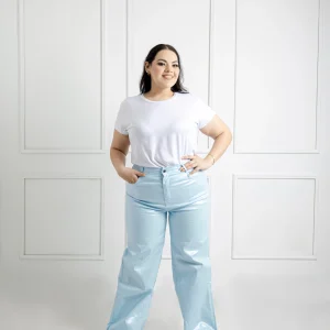 Jeans flare efecto foil