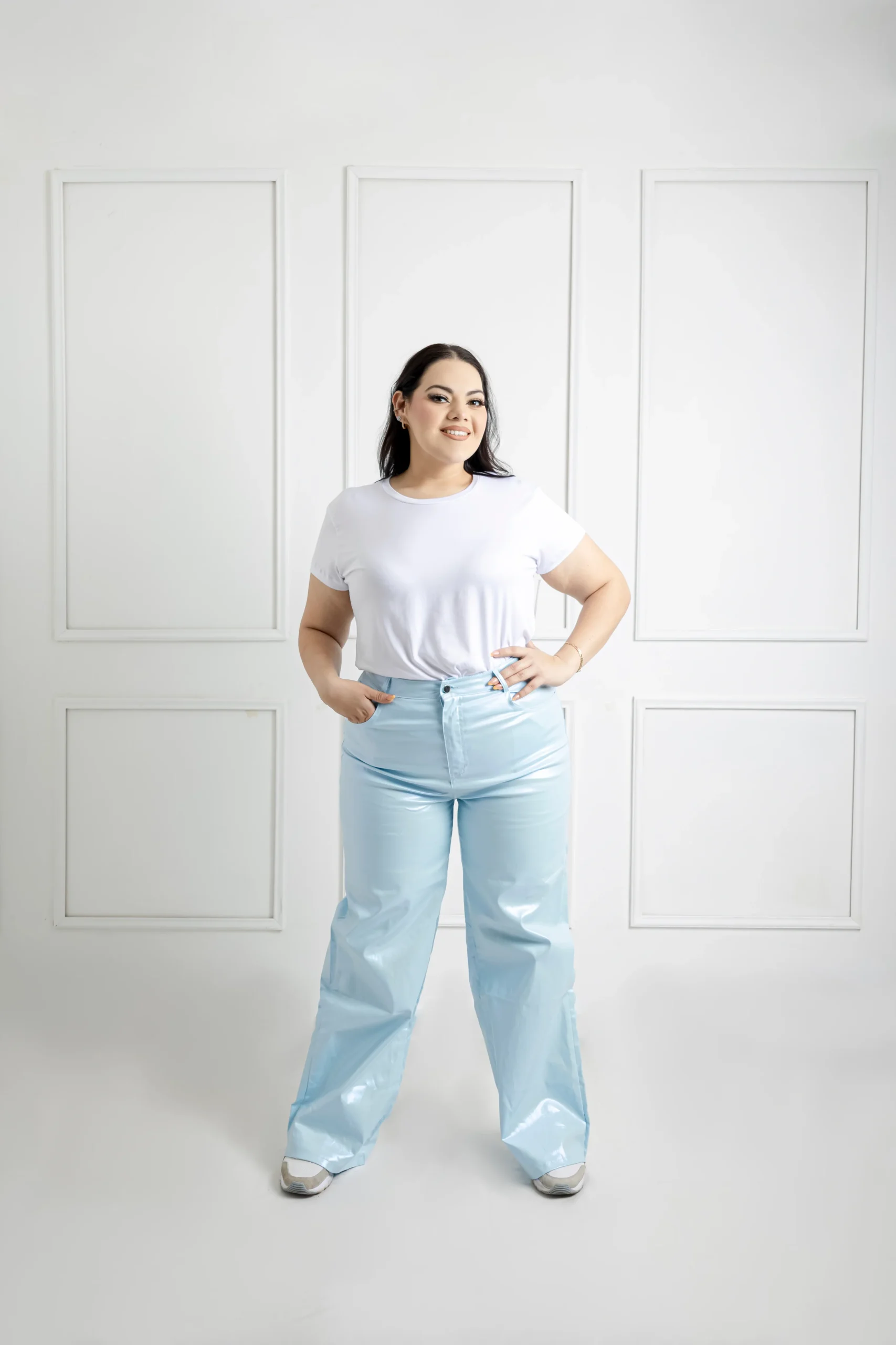 Jeans flare efecto foil