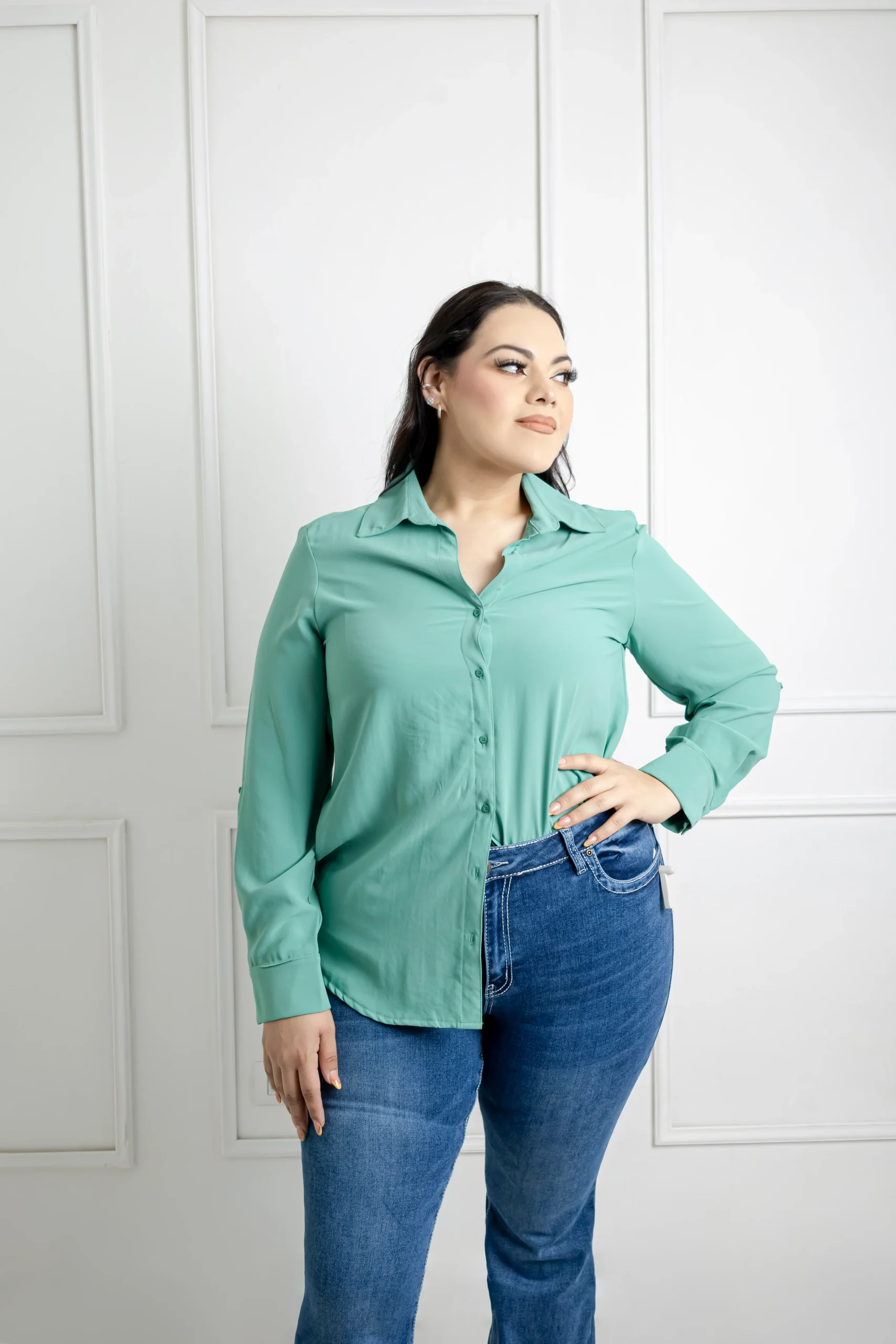 Blusa camisera manga larga