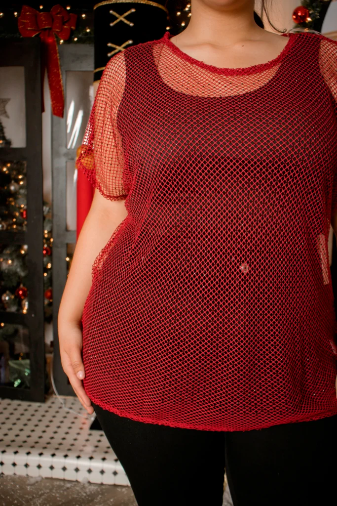 Blusa tipo red con pedrería - Imagen 3