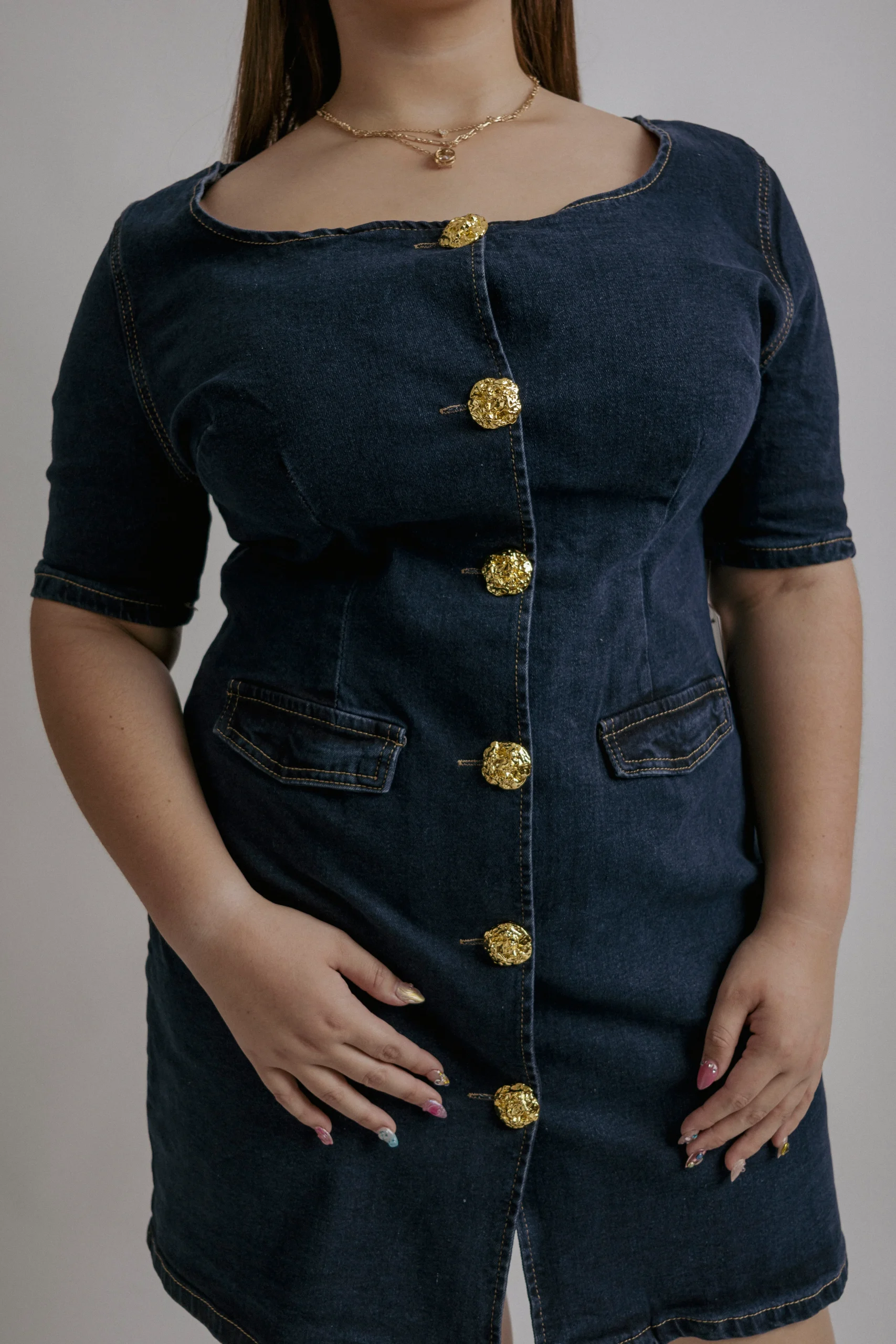 Vestido midi mezclilla - Imagen 3