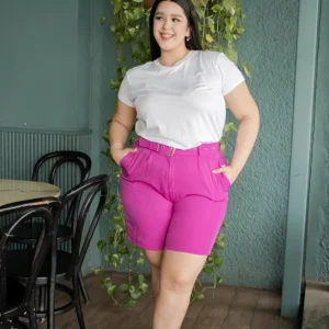 Biker short de vestir con cinto