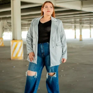 Blazer liso botones satin