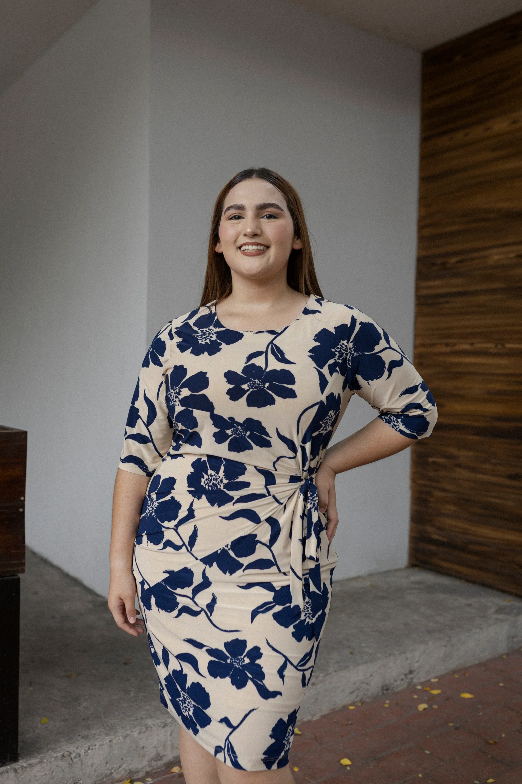 Vestido Estampado Manga 3/4 - Imagen 3