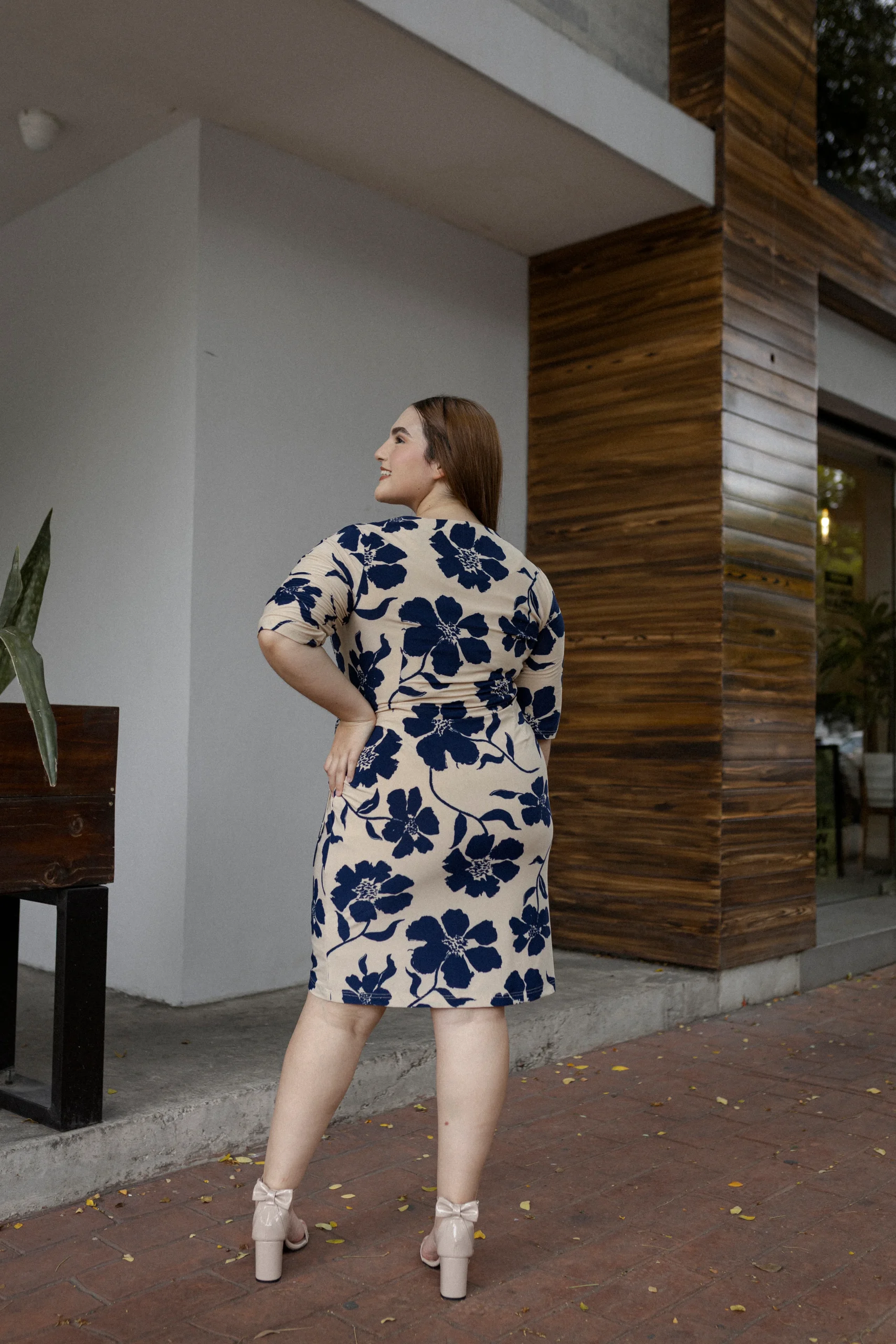 Vestido Estampado Manga 3/4 - Imagen 4