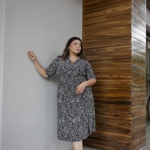 Vestido Estampado Midi