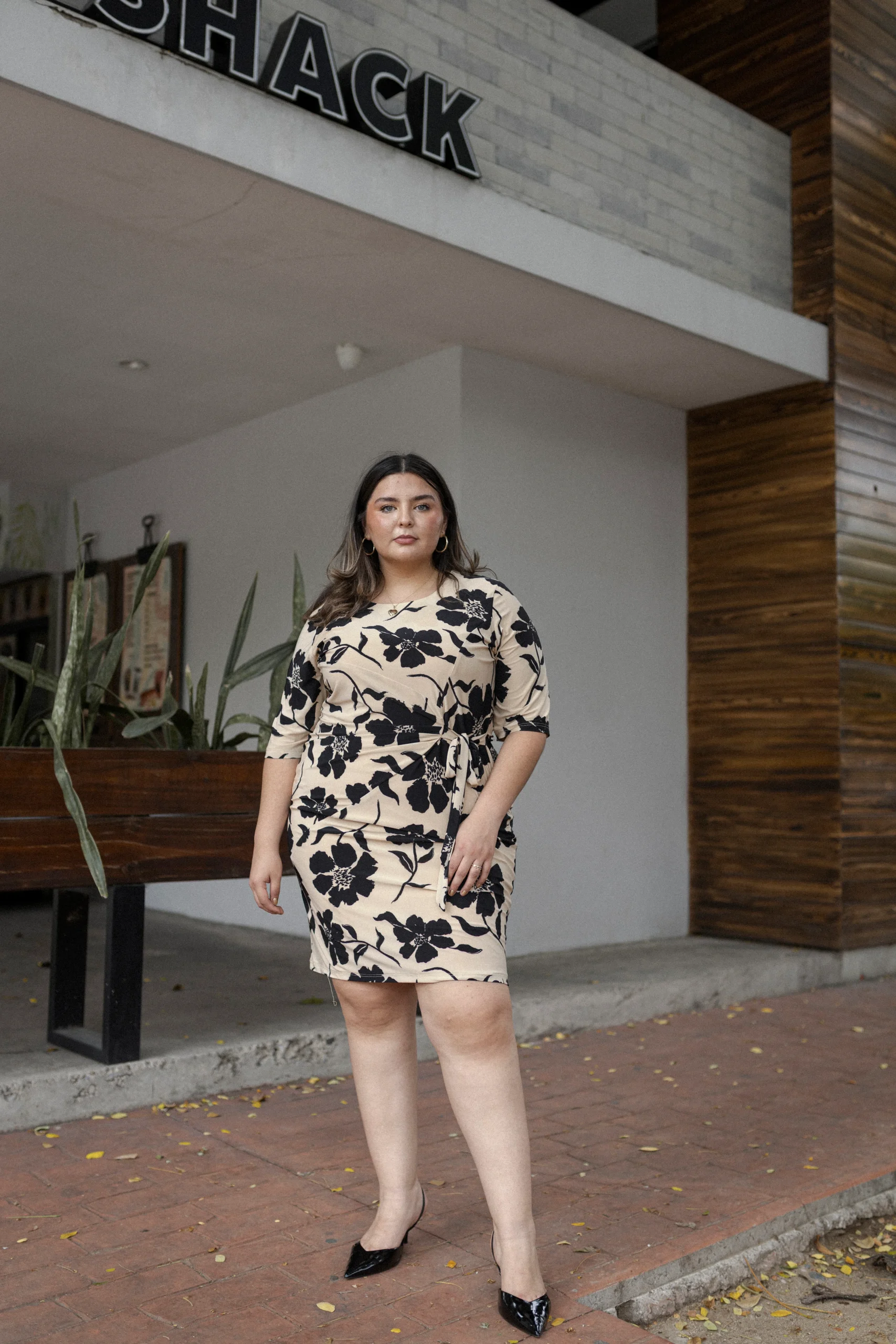 Vestido Estampado Manga 3/4