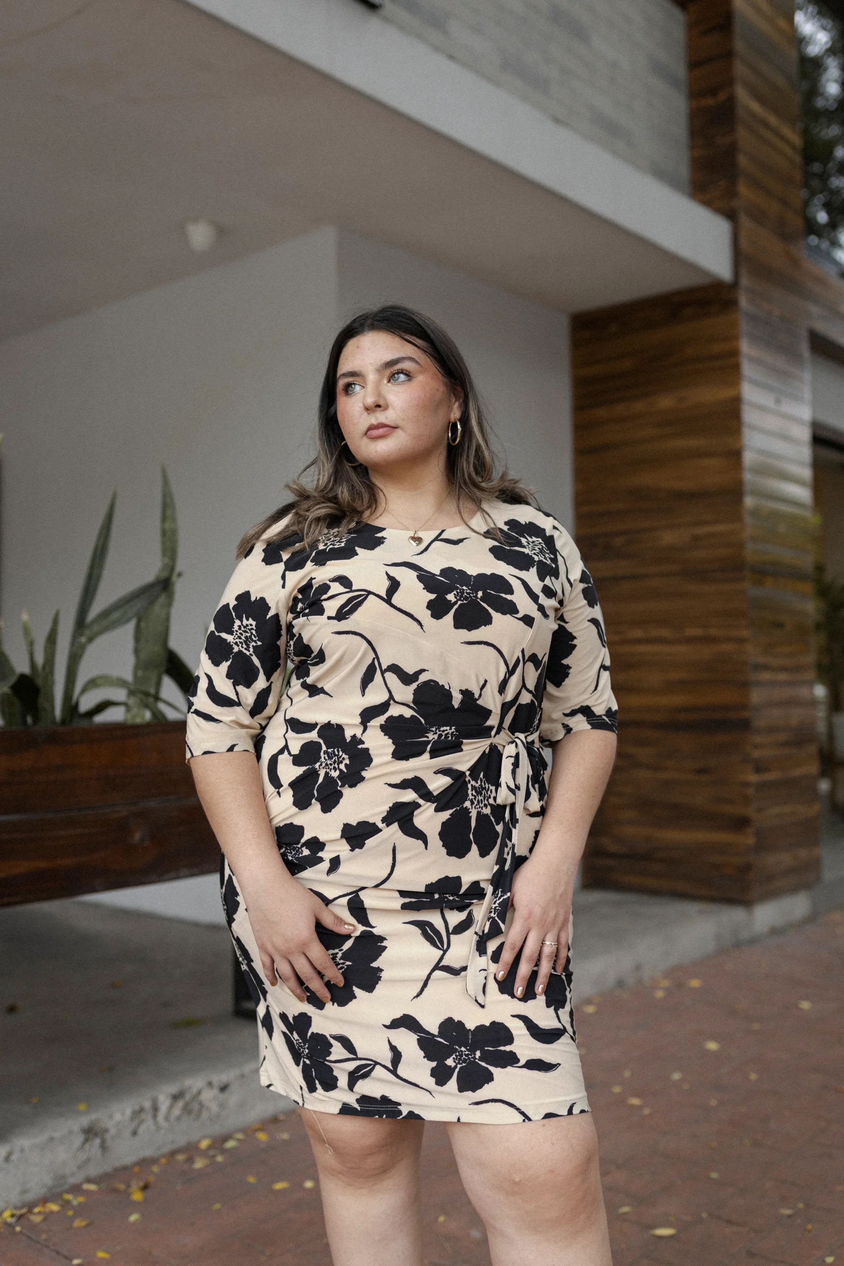 Vestido Estampado Manga 3/4 - Imagen 3