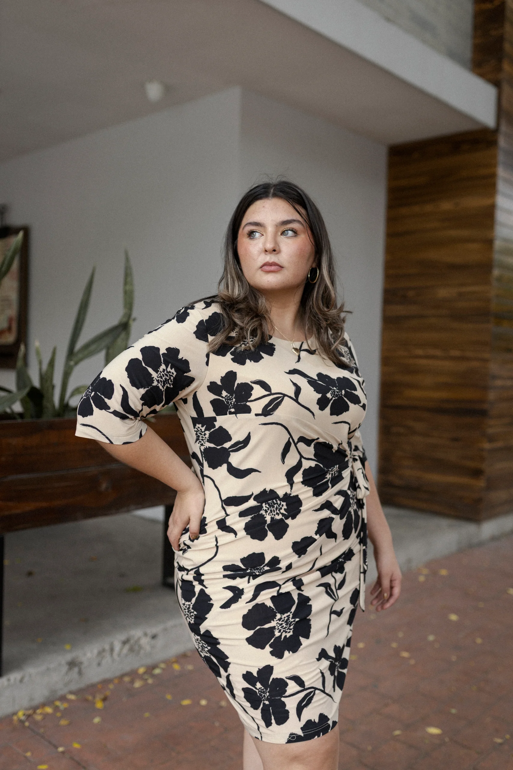 Vestido Estampado Manga 3/4 - Imagen 4