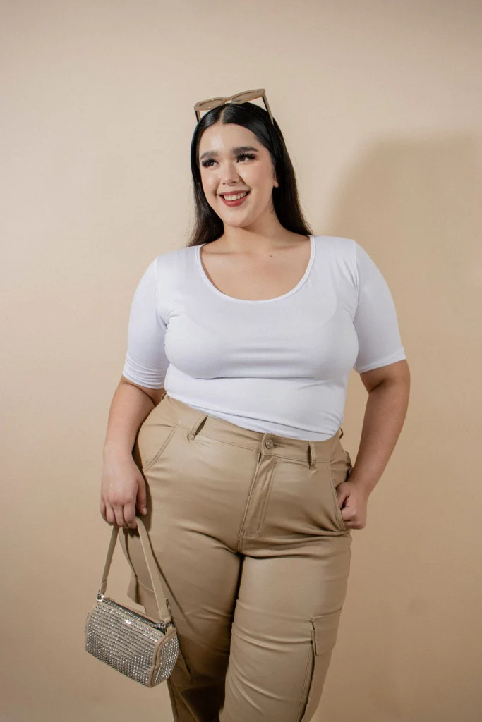 Blusa manga 3/4 cuello redondo