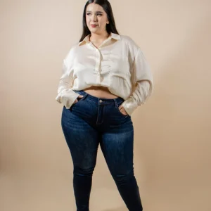 Blusa Camisera en Satin Overzide