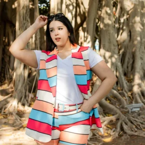 Set de short y chaleco estampado