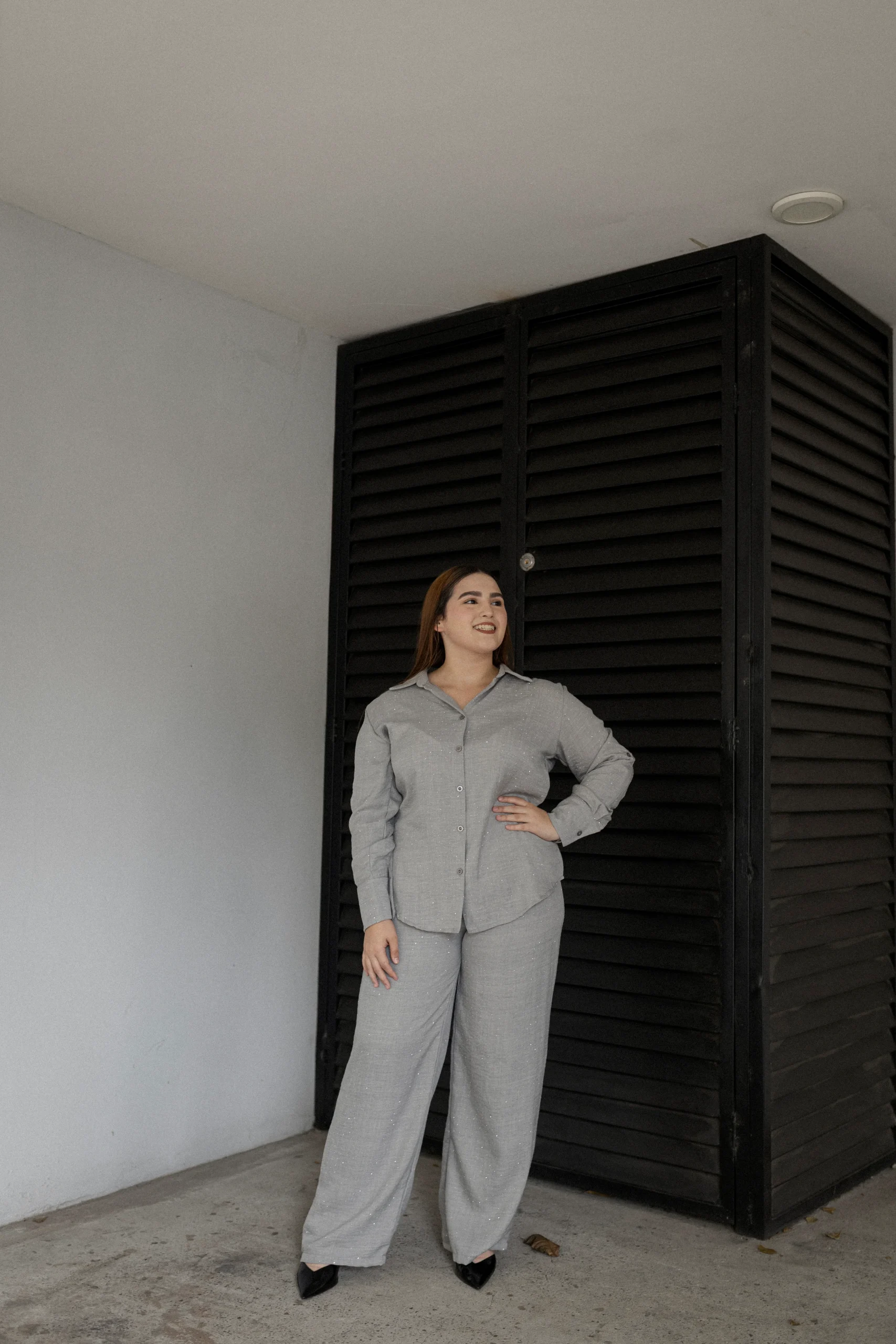 Set De Blusa Manga Larga y Pantalón Con Piedras