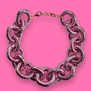Collar Eslabón Rosa Metallic