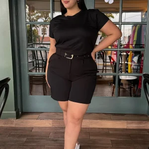 Biker short de vestir con cinto