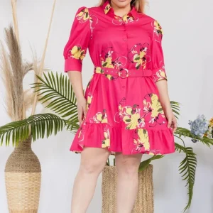 vestido estampado cinto