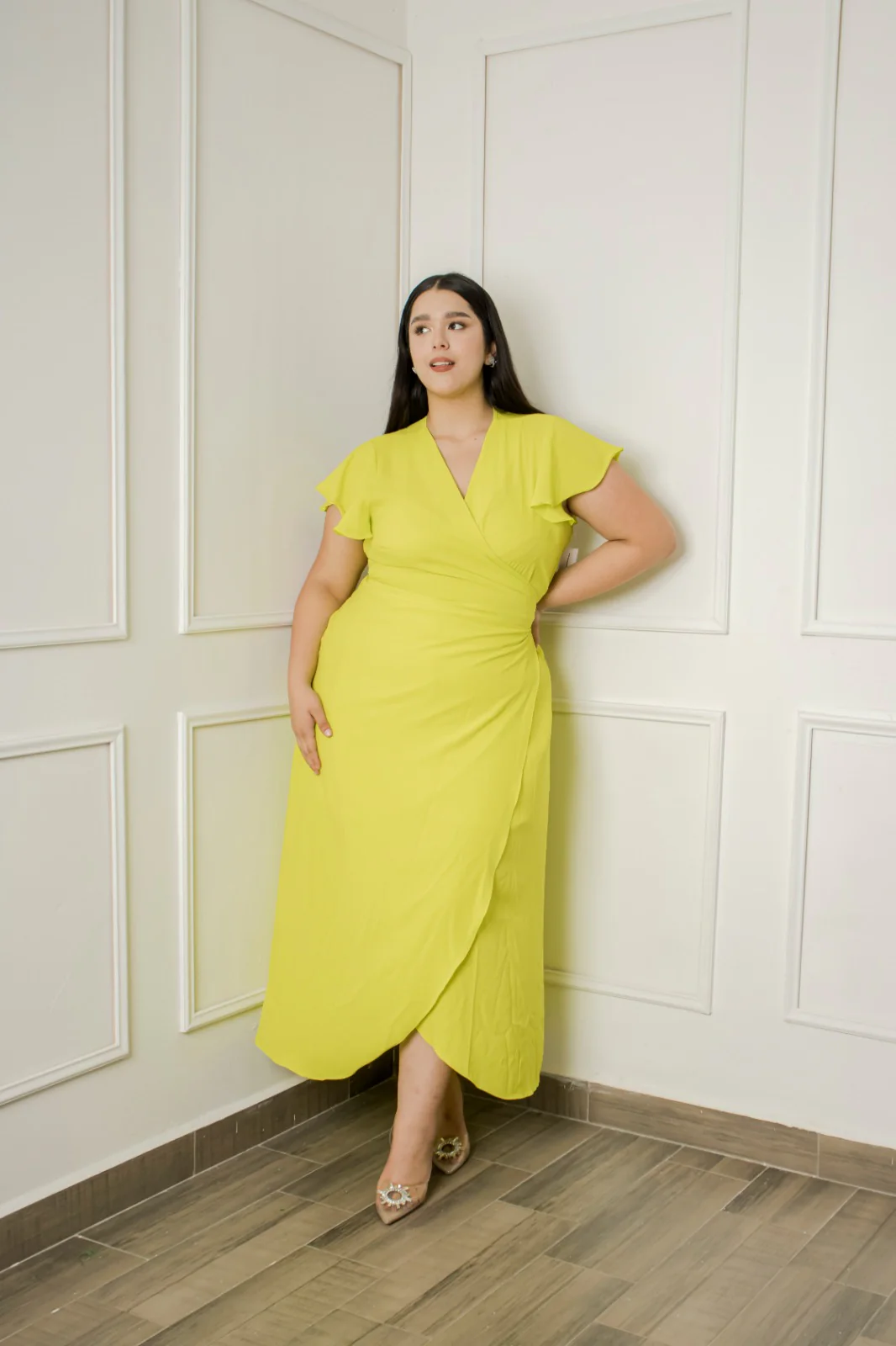 Vestido Midi Con Olan